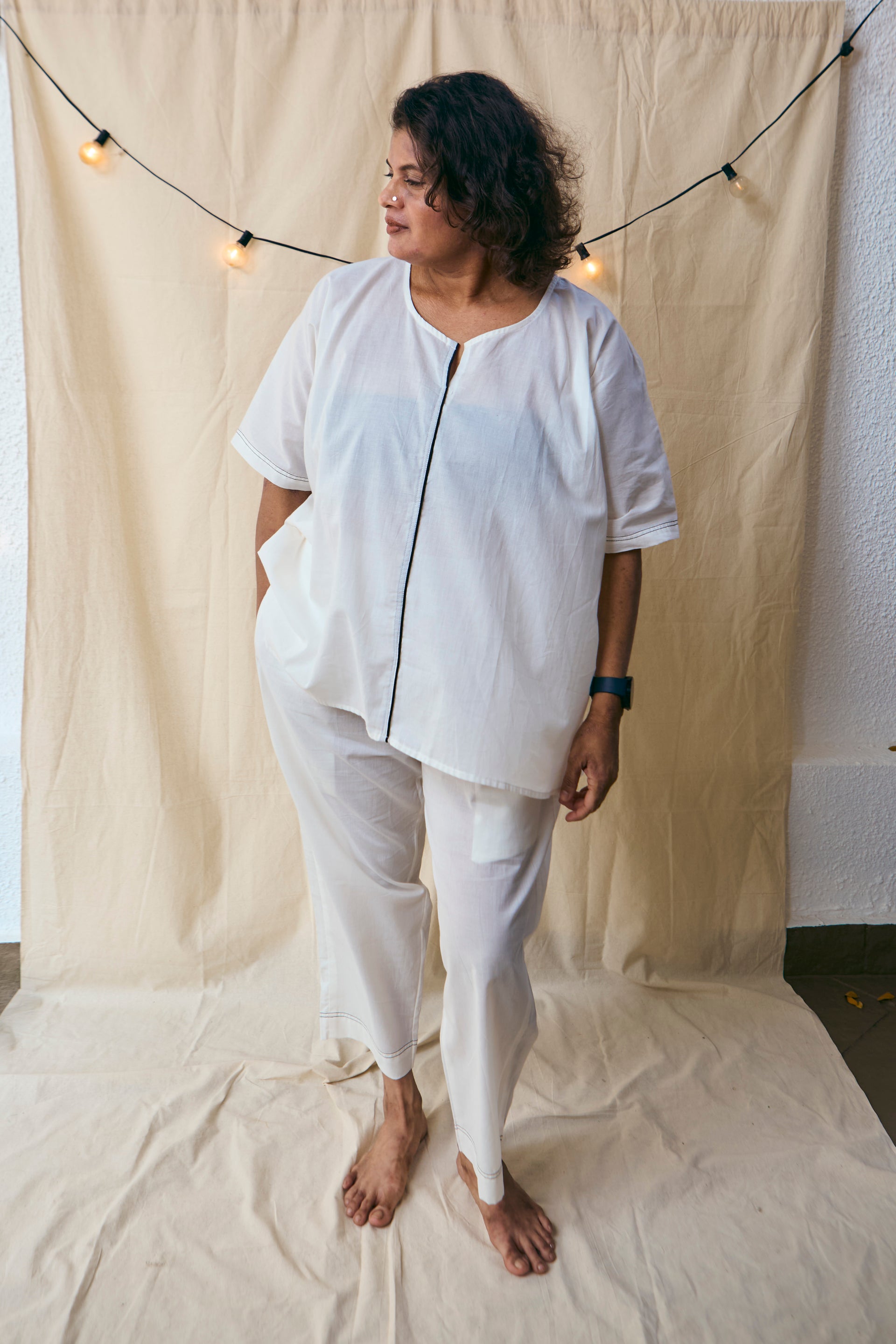 Adult Free Size White Kaftan Set