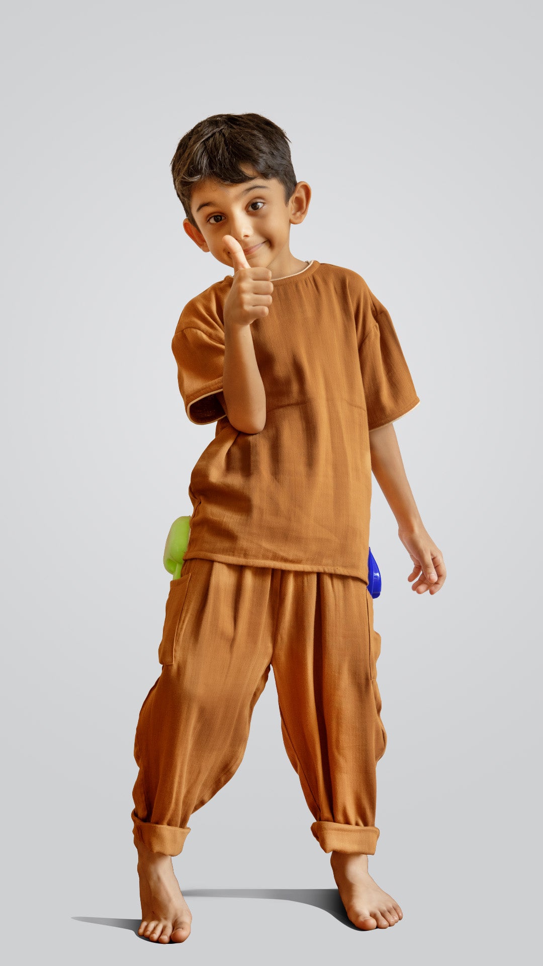 Sun Kissed, Bronze Organic Muslin Co-ords| Kids Sleepwear