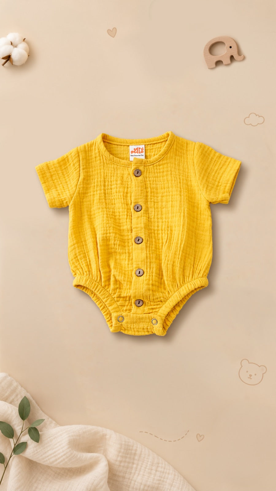 Organic Muslin Romper & Swaddler| Infant Gift Set