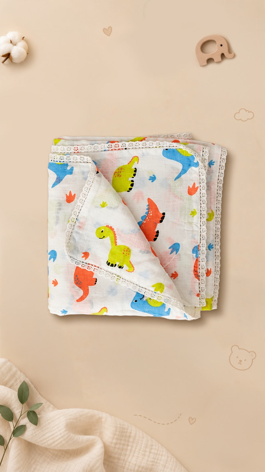 Organic Muslin Romper & Swaddler| Infant Gift Set
