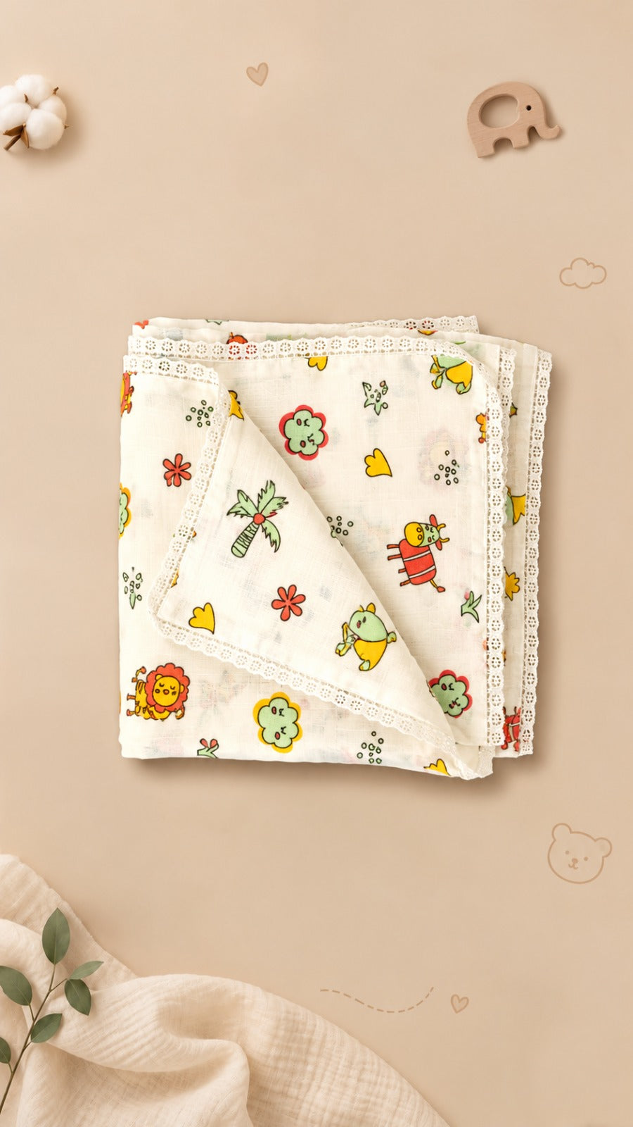 Organic Muslin Romper & Swaddler| Infant Gift Set