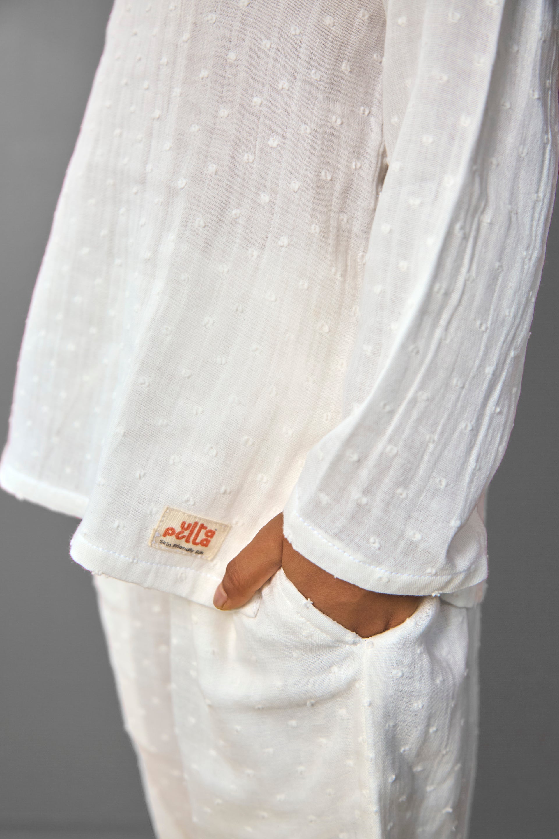 Ivory Swiss Dot Organic Muslin Co-ords