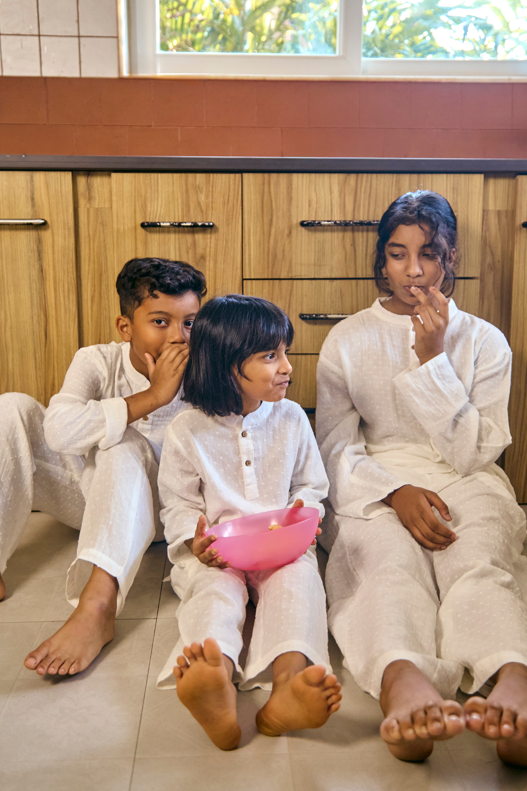 Ivory Swiss Dot Organic Muslin Co-ords