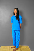 Electric Blue Organic Muslin Co-ords| Kids sleepwear