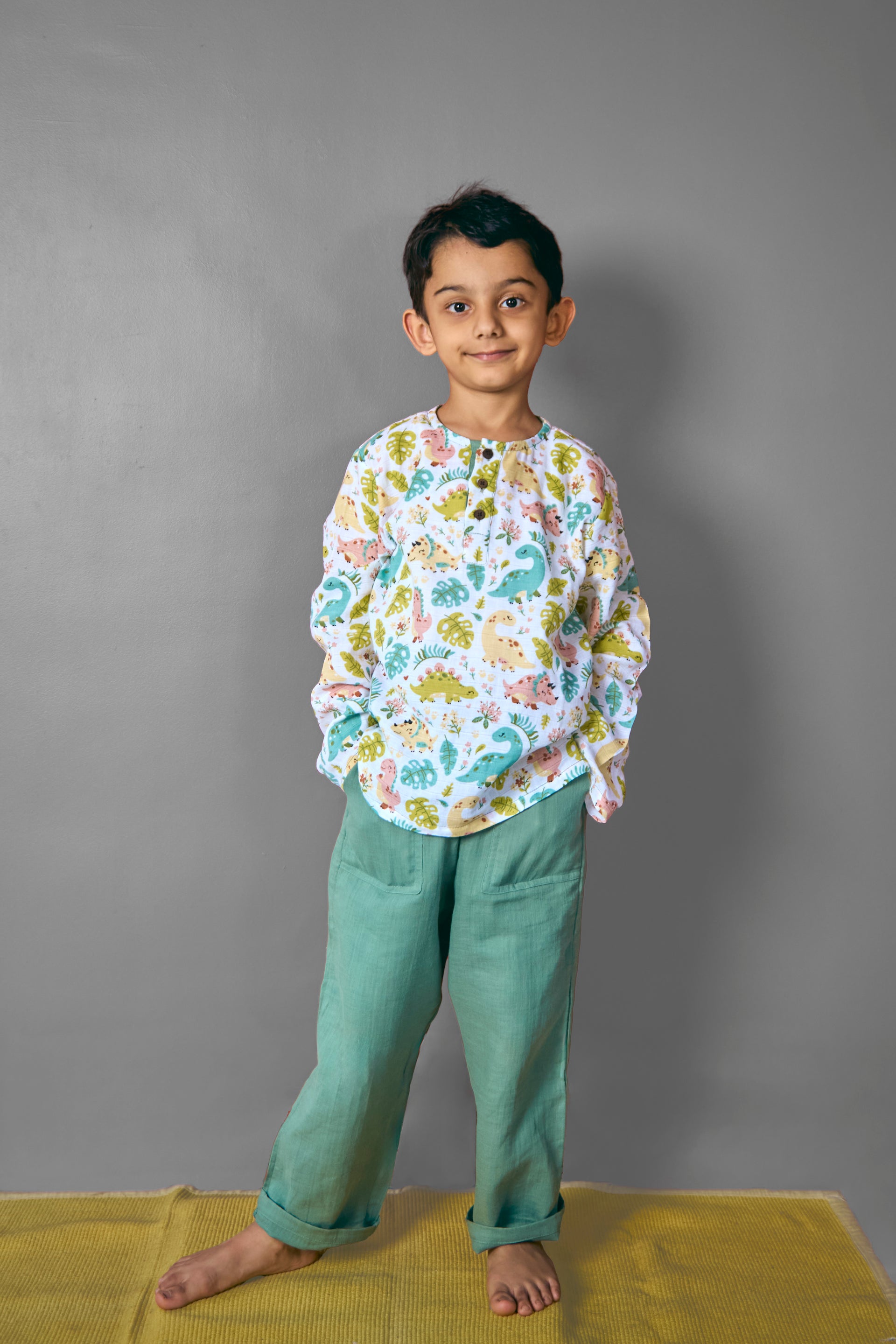 Dino Dreams Organic Muslin Pajama Set