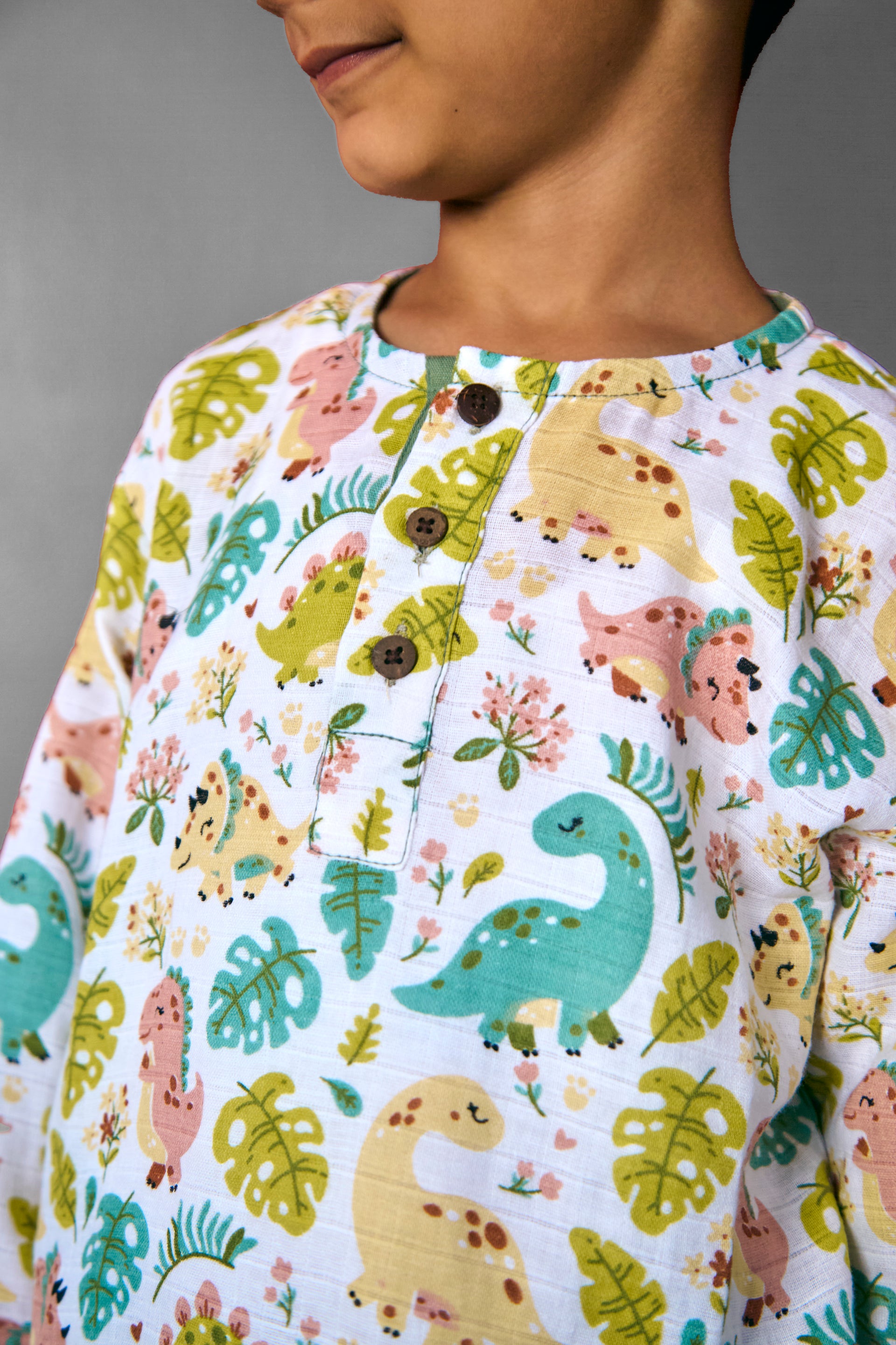 Dino Dreams Organic Muslin Pajama Set