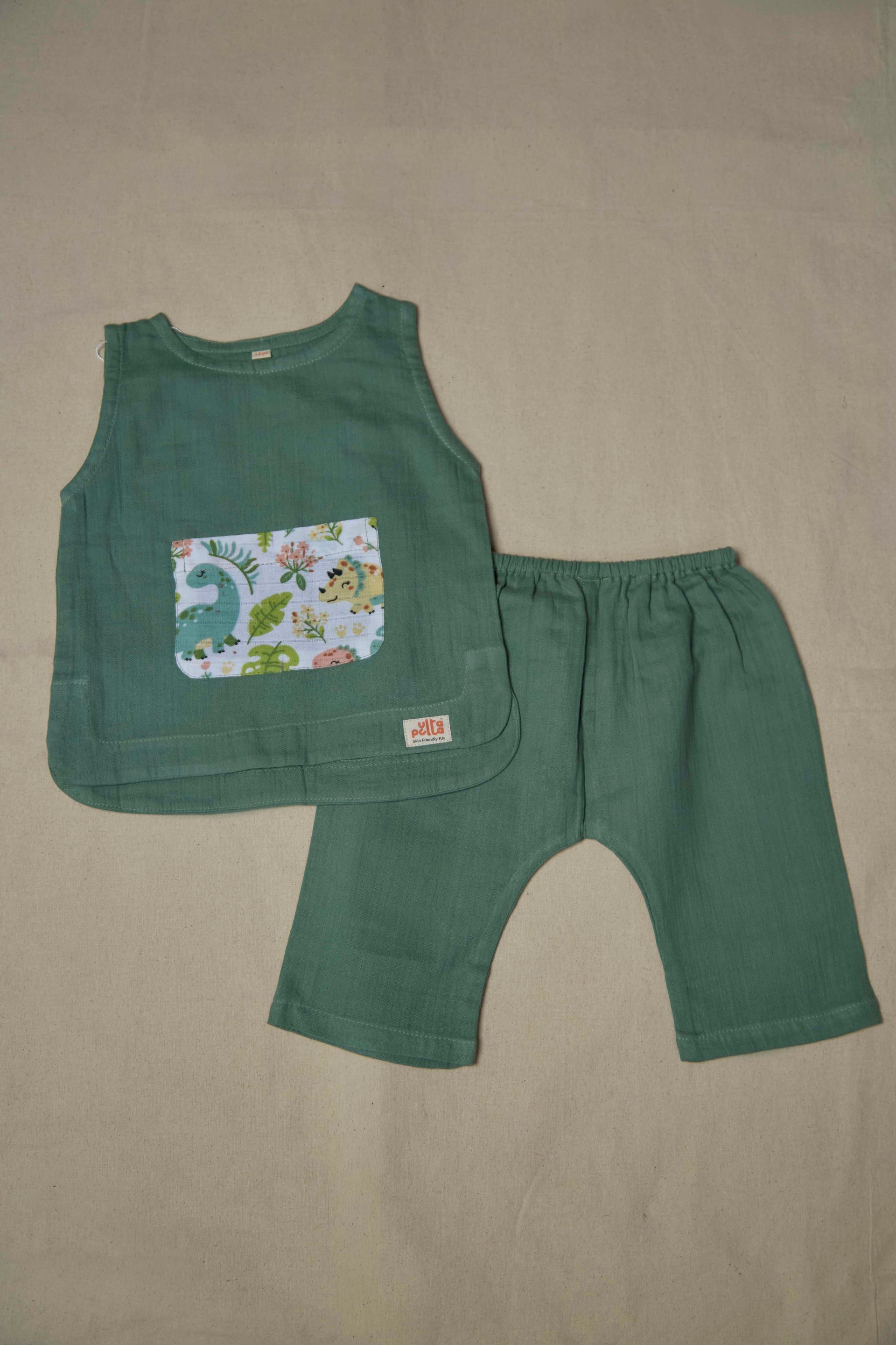 Mint Green Organic Muslin Vest Set| Infant Loungewear