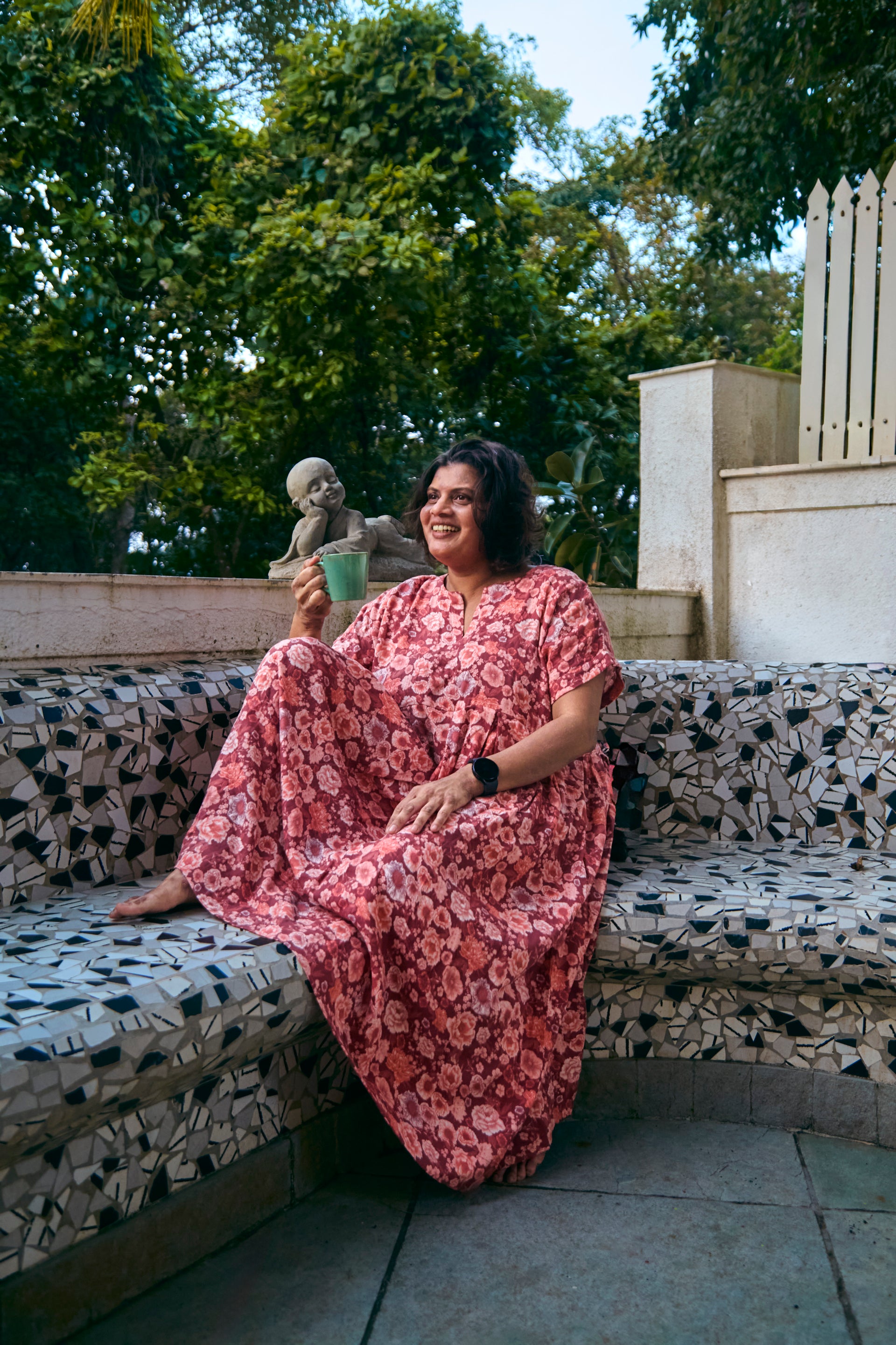 Floral Free Flowing Dress - Adult Organic Muslin Loungewear