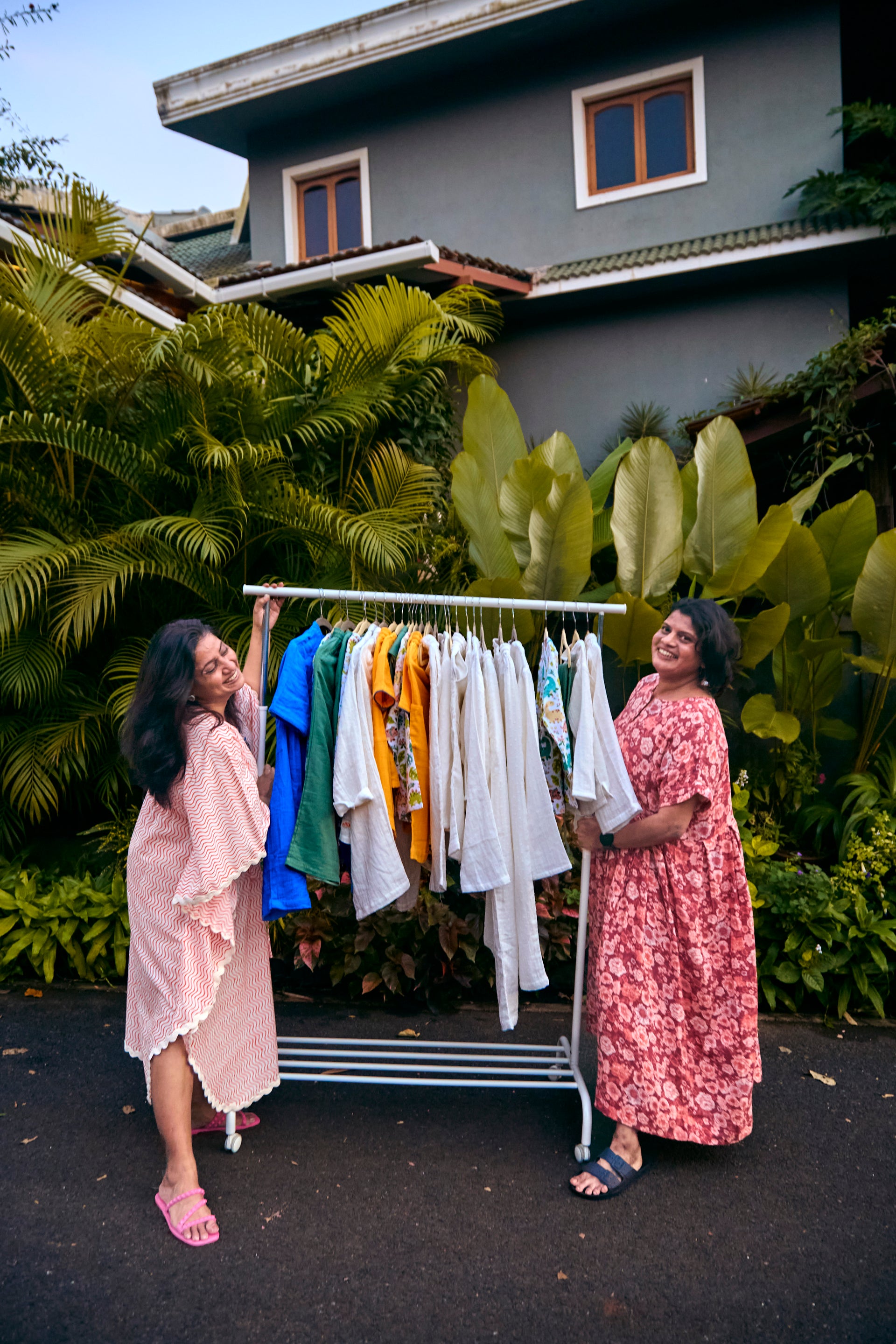 Orange Waves Stylish Kaftan - Adult Cotton Lounge Set | Loungewear