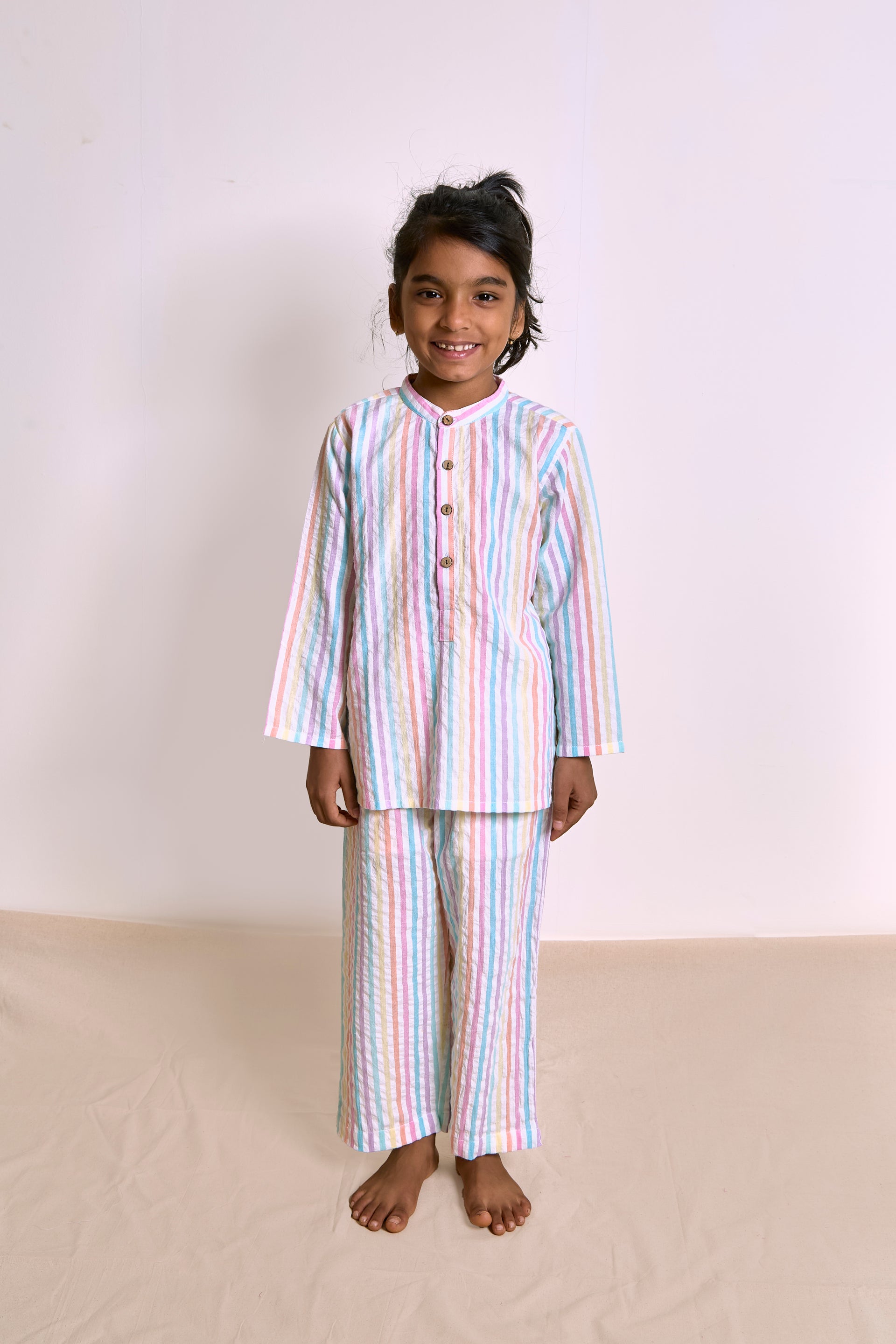 The Seersucker Lounge Set| Organic Cotton| Unisex Kids loungewear Set