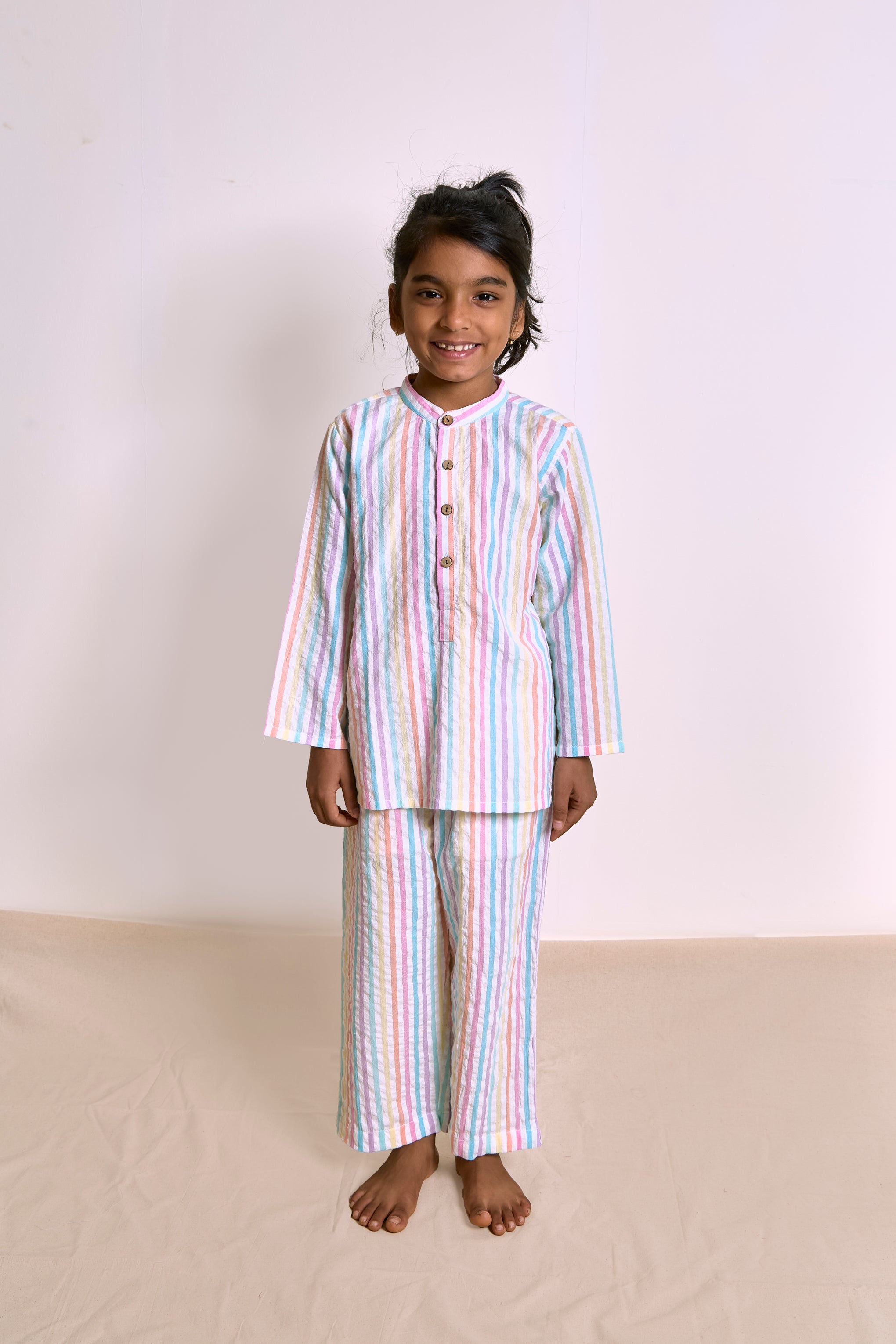 The Seersucker Lounge Set| Organic Cotton| Unisex Kids loungewear Set