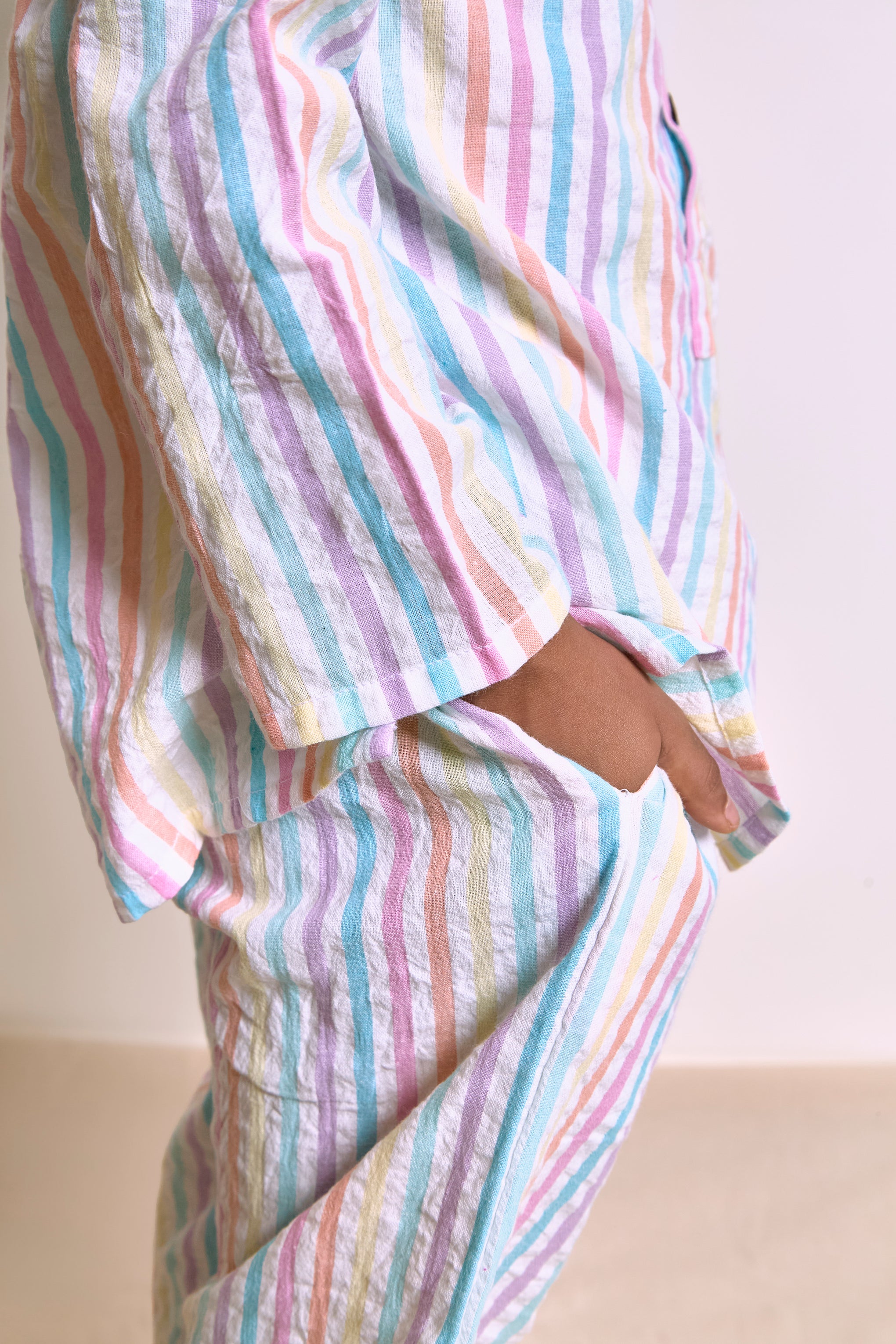 The Seersucker Lounge Set| Organic Cotton| Unisex Kids loungewear Set