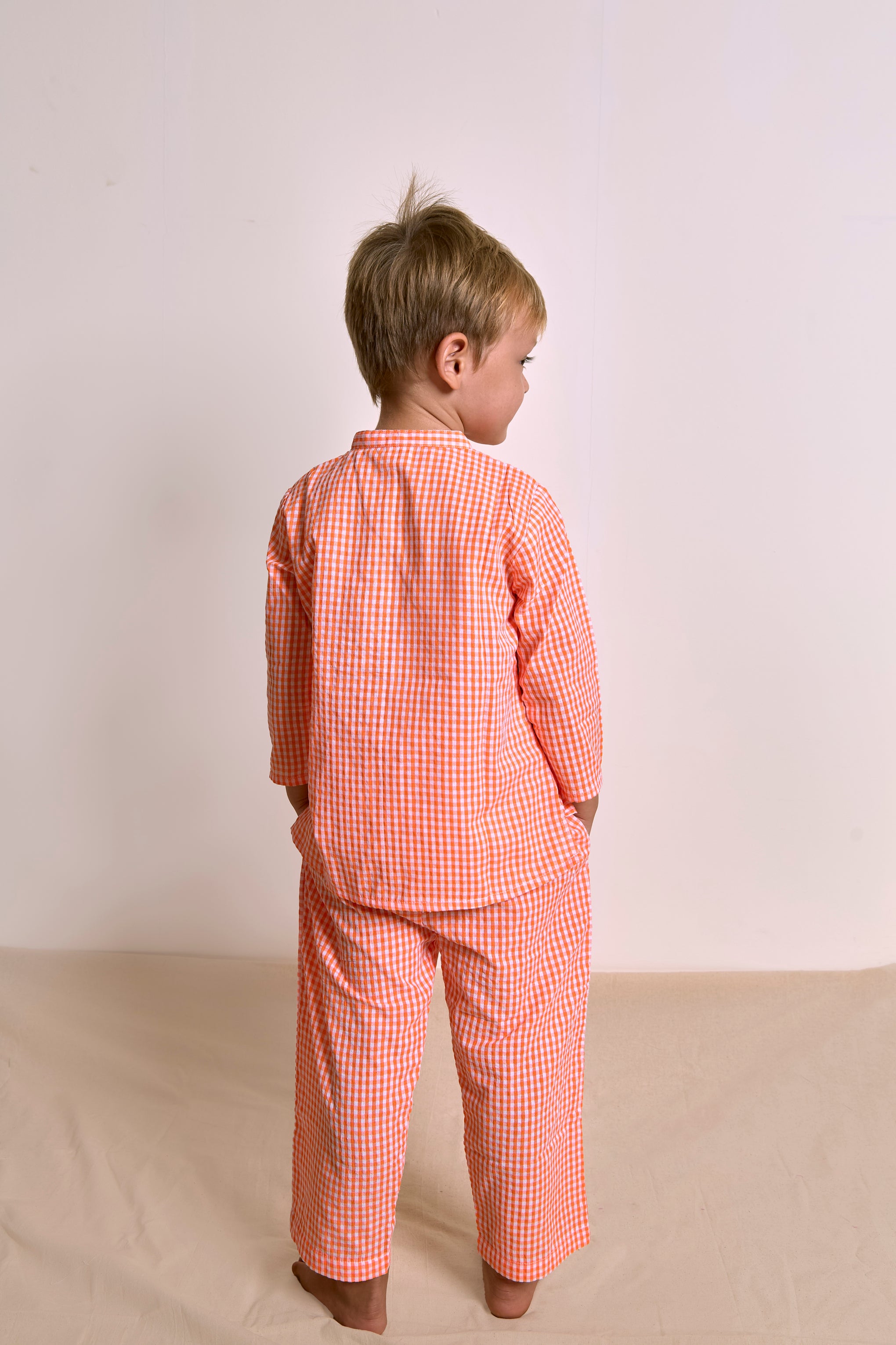 The Seersucker Lounge Set| Organic Cotton| Unisex Kids loungewear Set