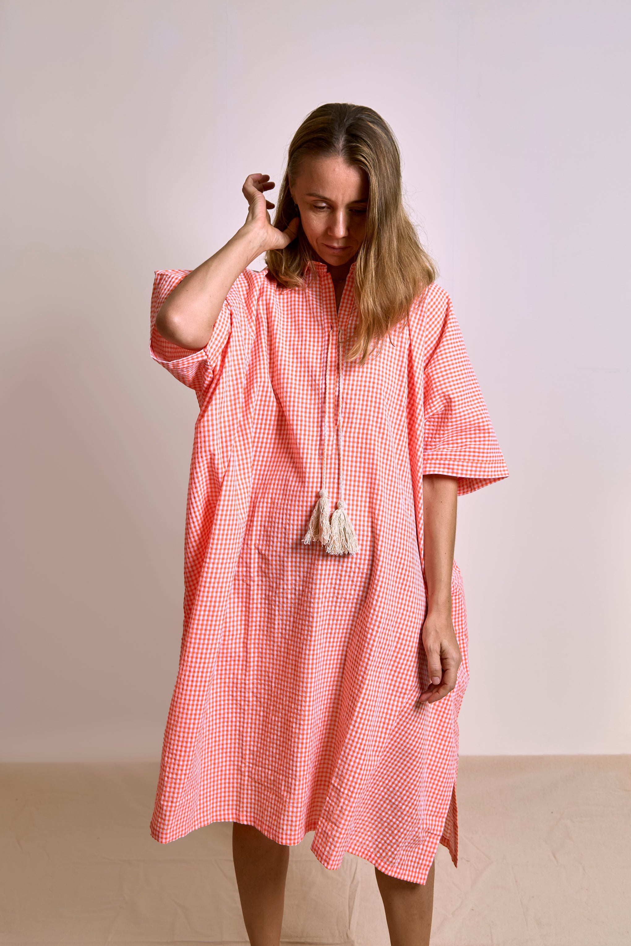 Orange Tunic| Organic Seersucker| Adults Loungewear