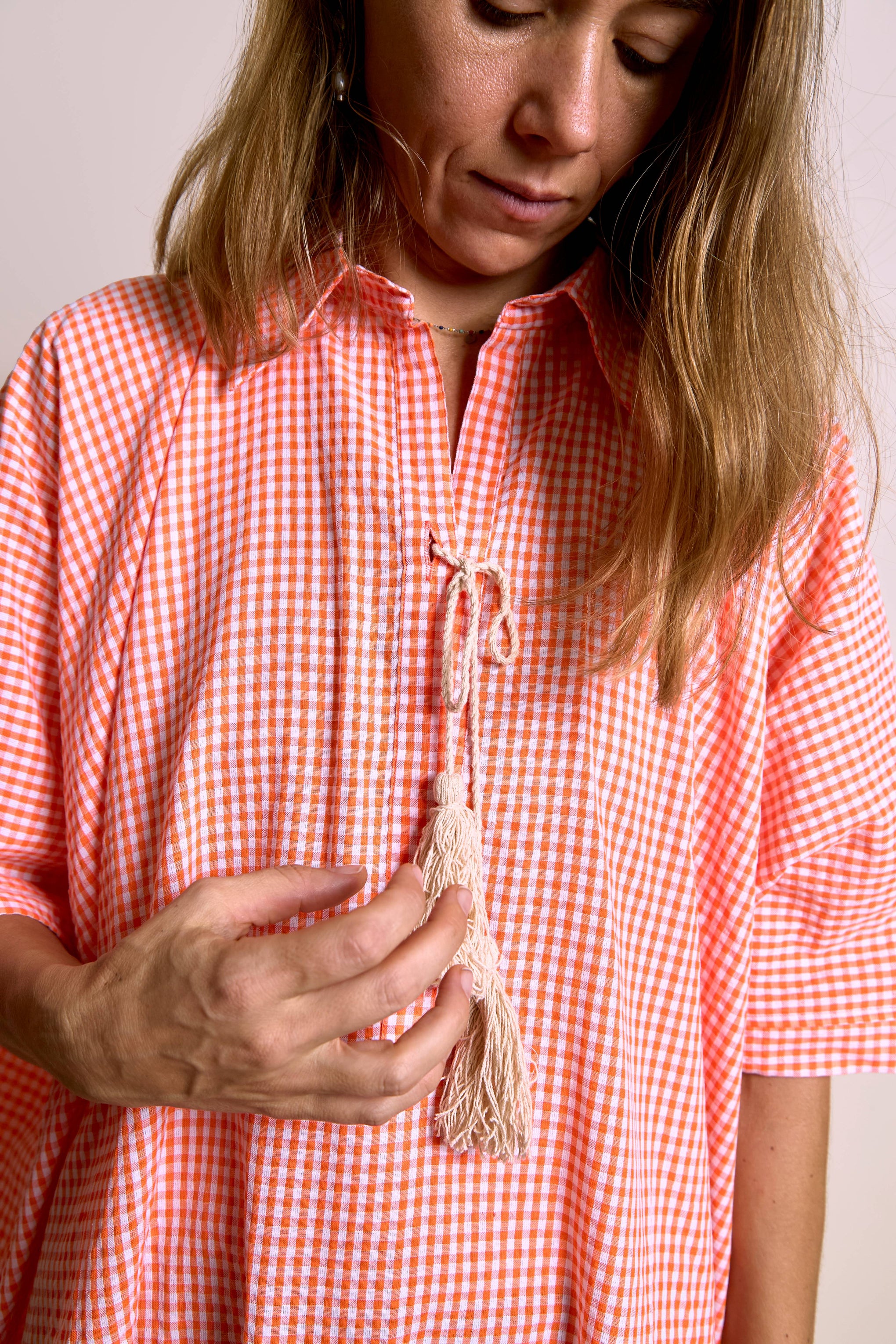 Orange Tunic| Organic Seersucker| Adults Loungewear
