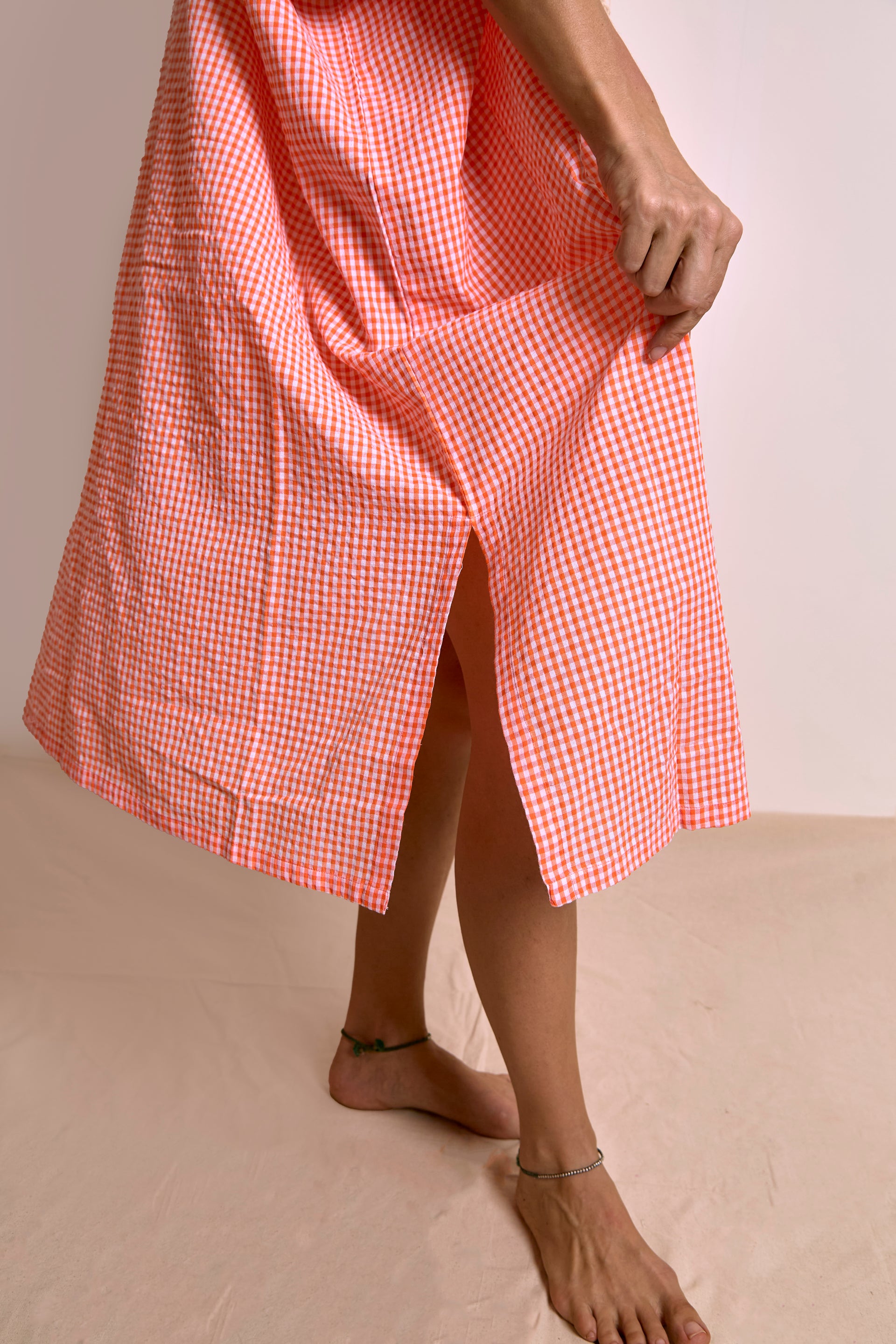 Orange Tunic| Organic Seersucker| Adults Loungewear