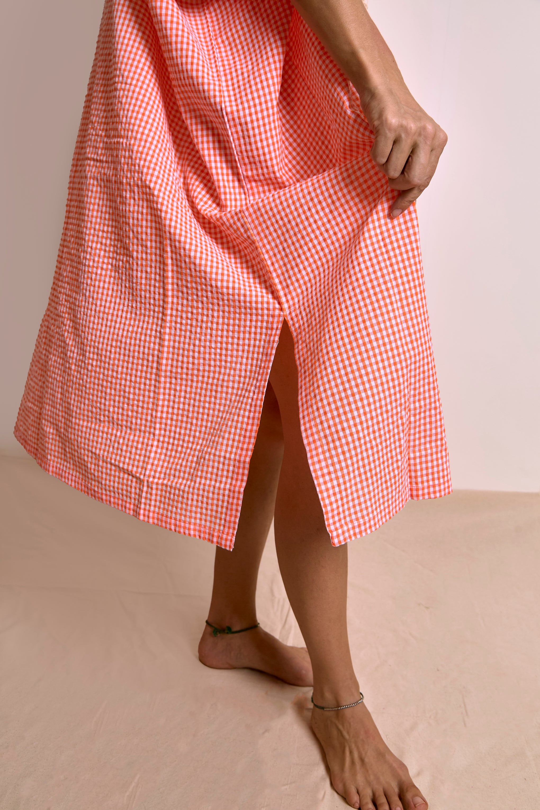 Orange Tunic| Organic Seersucker| Adults Loungewear