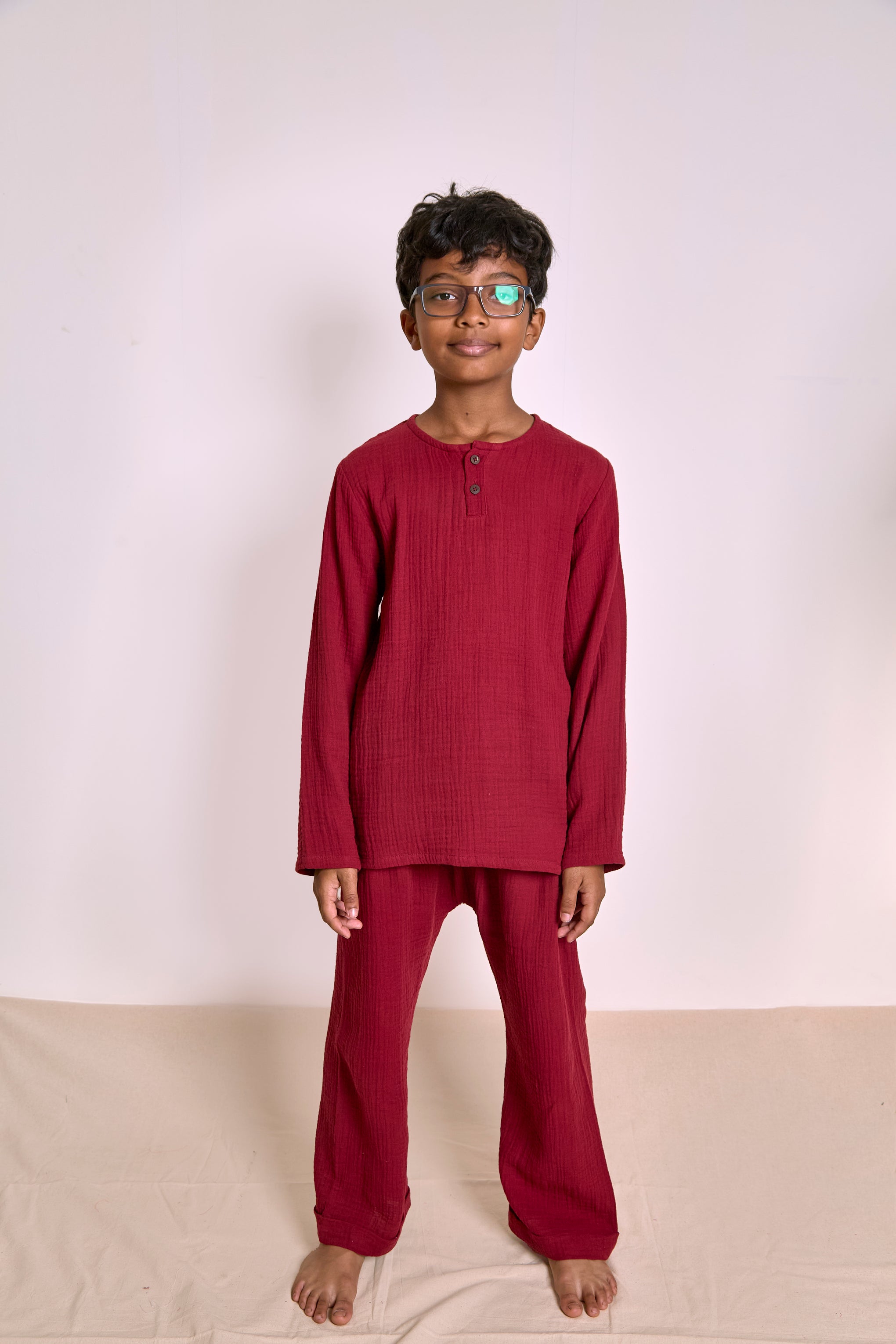 Rosewood Organic Muslin set| Kids Unisex Loungewear