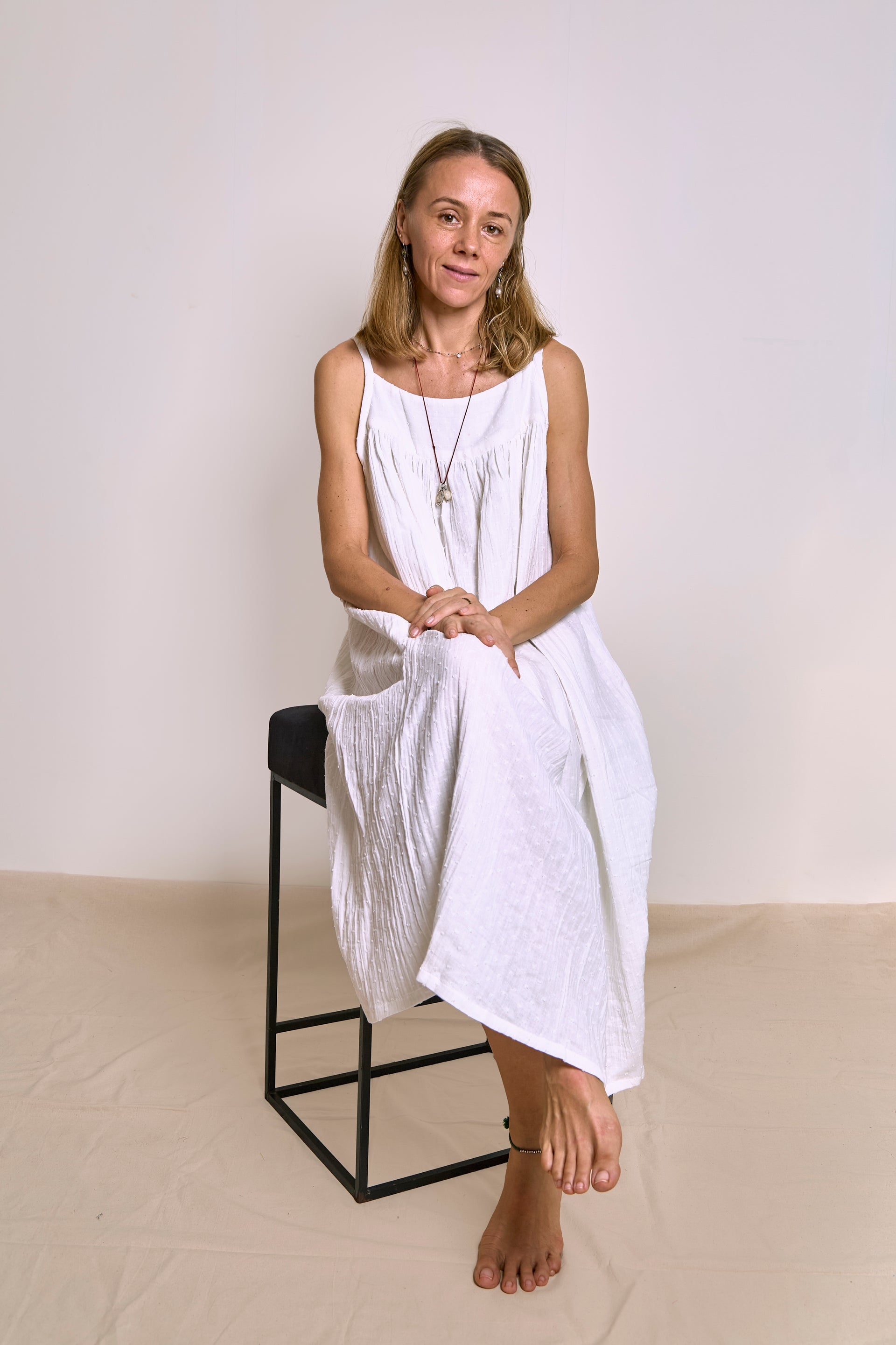 Ivory Swiss Dot Organic Muslin | Twinning Collection