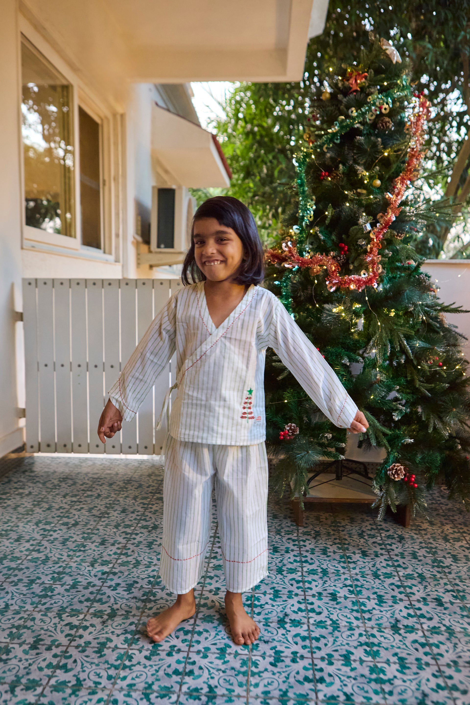 Christmas Tree Pyjama Set –  Kids Sleepwear | Ulta Pulta