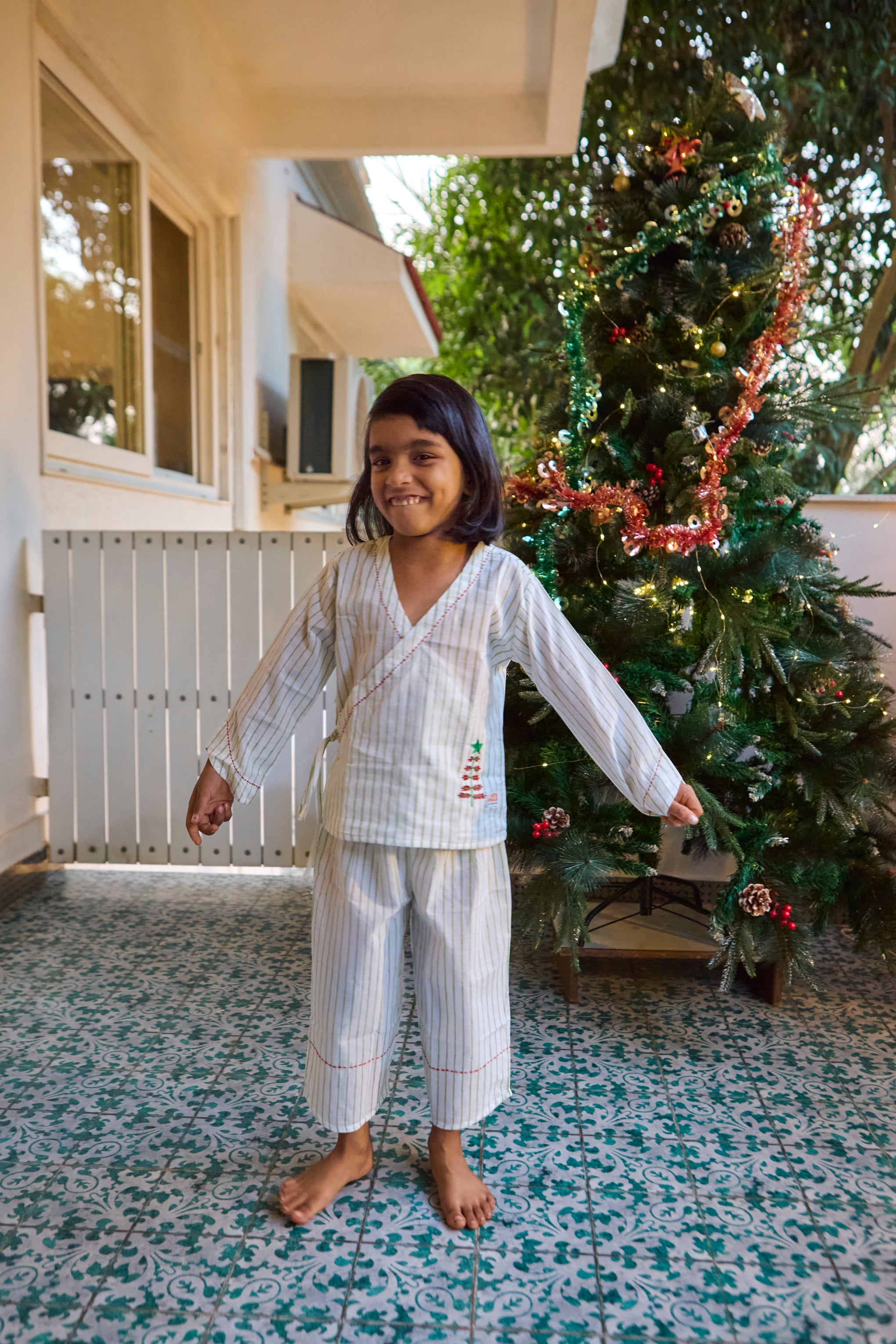 Christmas Tree Pyjama Set –  Kids Sleepwear | Ulta Pulta