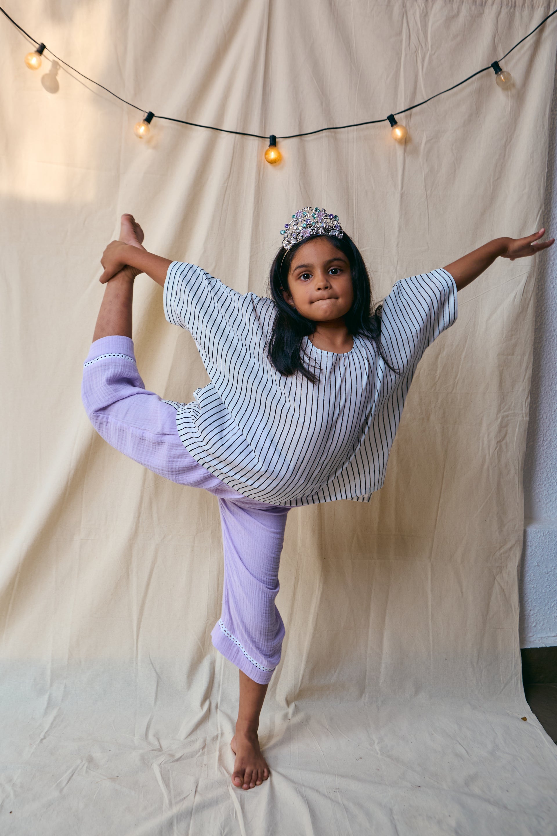 Lilac Breeze Kids Muslin Pajama Set |Skin Friendly |Summer Loungewear