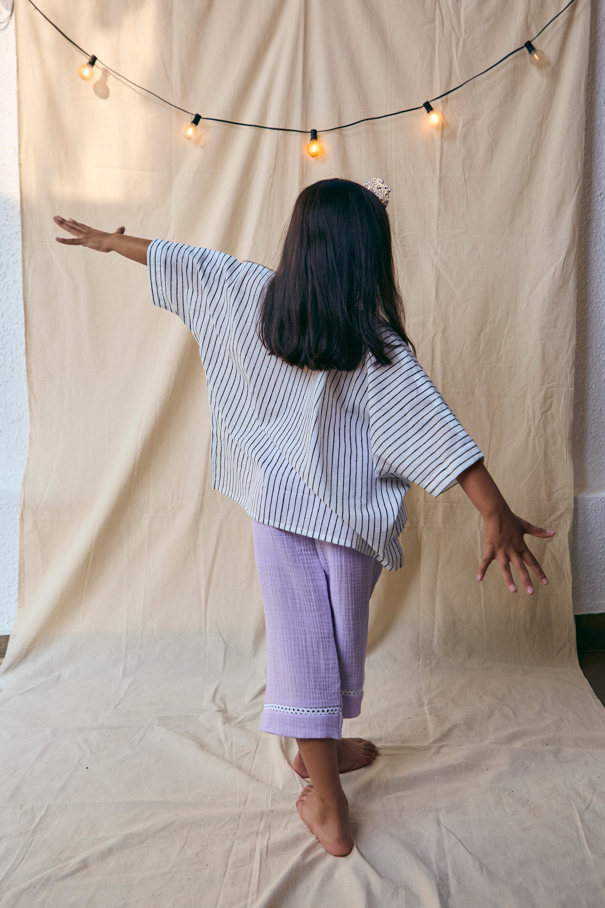 Lilac Breeze Kids Muslin Pajama Set |Skin Friendly |Summer Loungewear