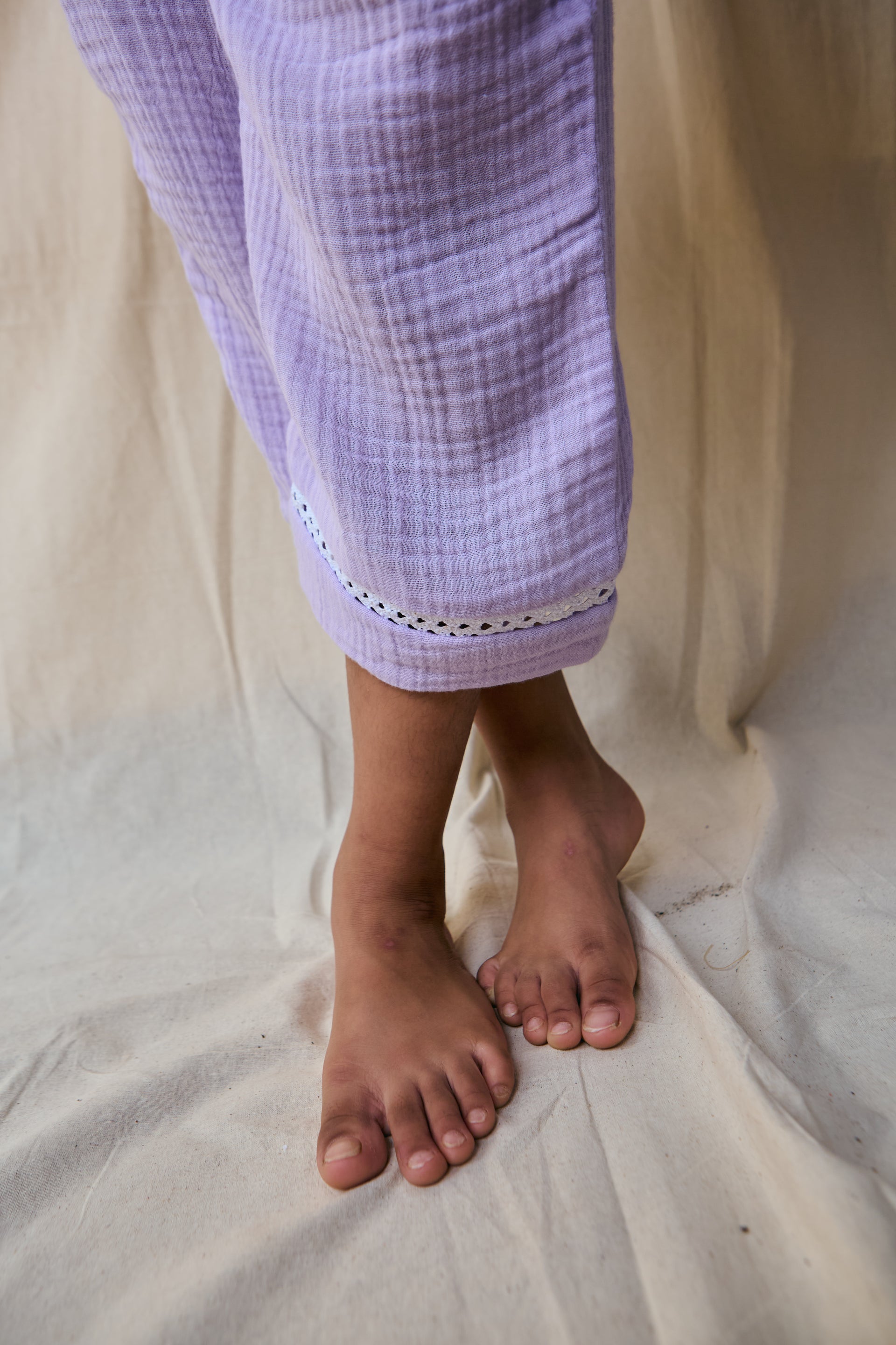 Lilac Breeze Kids Muslin Pajama Set |Skin Friendly |Summer Loungewear
