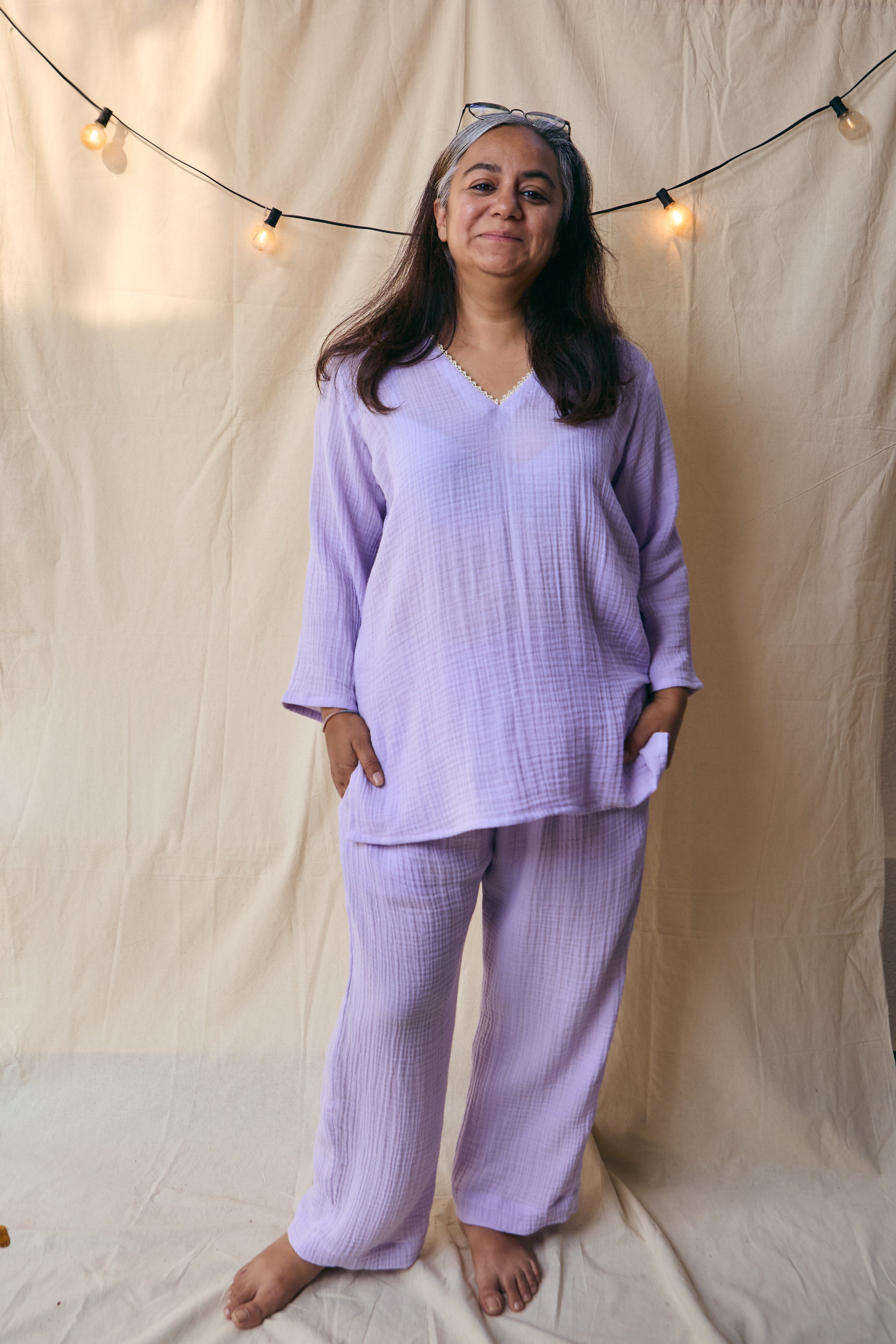 Adults Organic Muslin | Powdery Lilac Co-ord Set