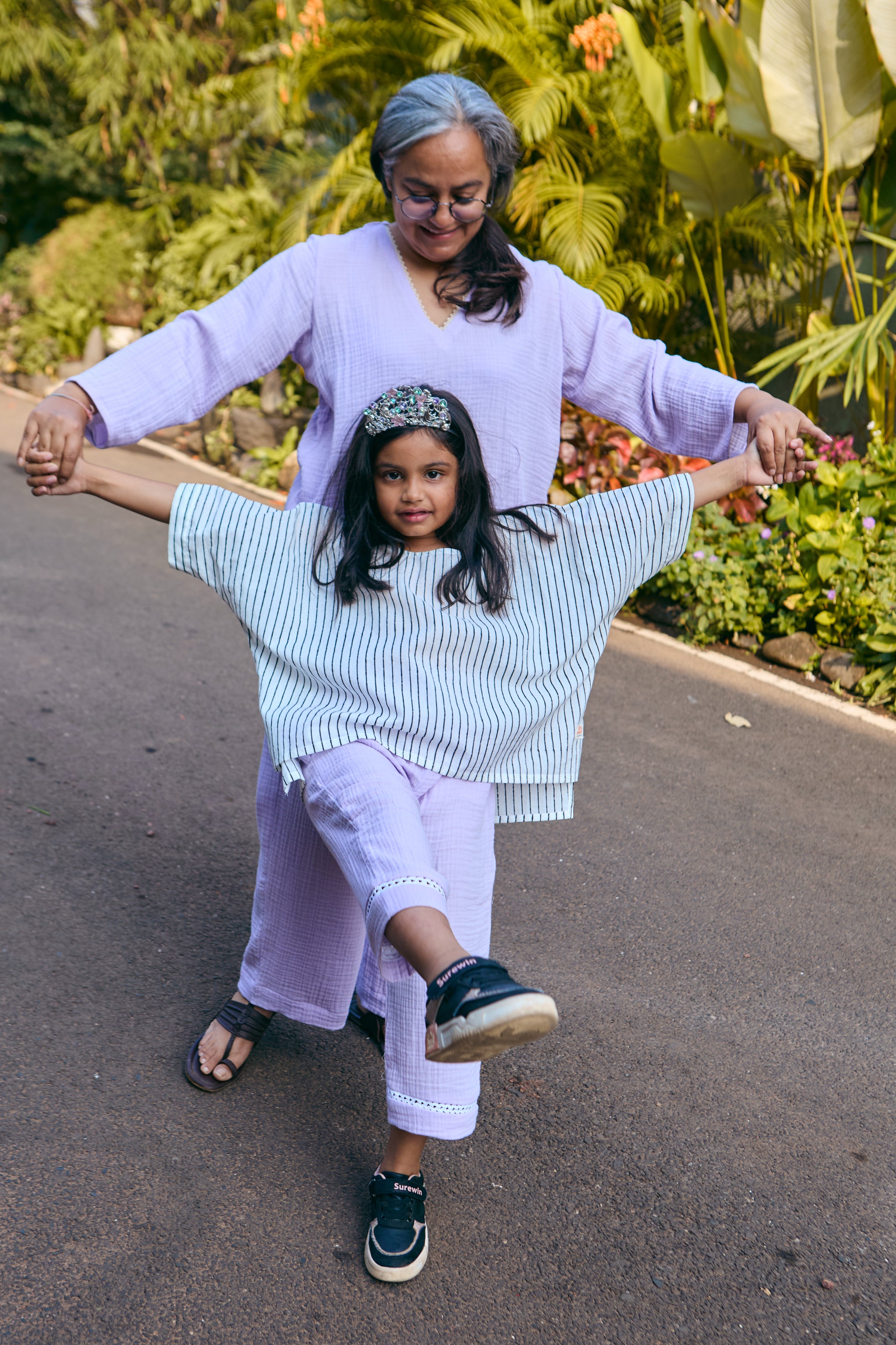 Lilac Dreams | Mommy & Me Organic Muslin Lounge Set Bundle