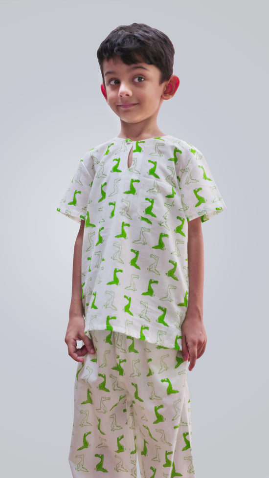 See You Later Alligator, Handblocked Cotton PJ's