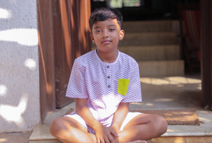 Neon Pop Shorts Set in Lavendar