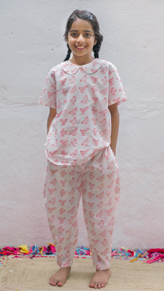 Goa Rooster Doodle Doo, Handblocked Cotton