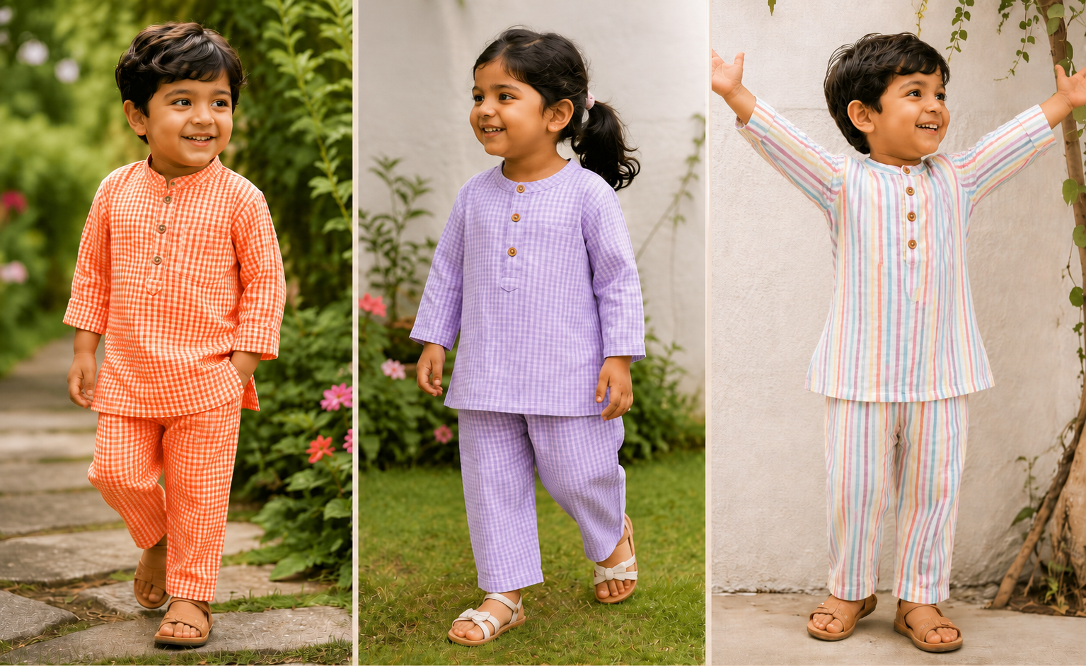 The Seersucker Lounge Set| Organic Cotton| Unisex Kids loungewear