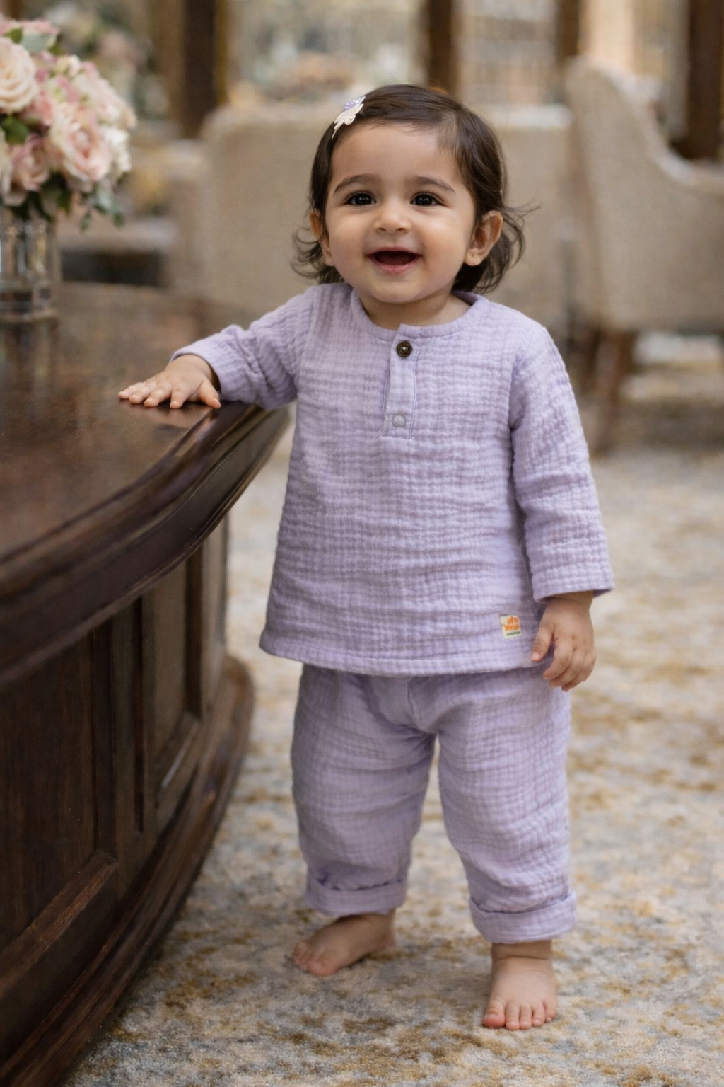 Organic Muslin Kurta set| Kids Loungewear